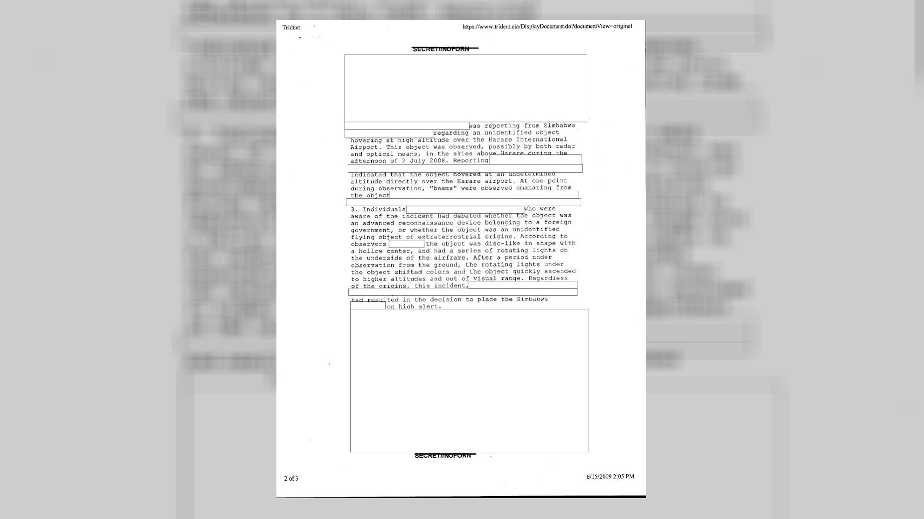 Harare Airport UAP: A CIA High-Alert Cable Is Not an Answer